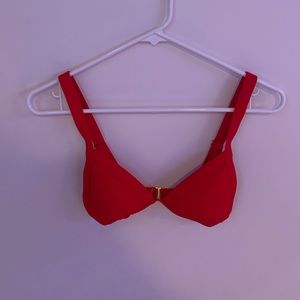 red triangle padded bikini top
